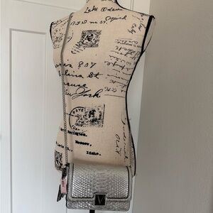 Victoria’s Secret Silver Croc Embossed Crossbody Bag
